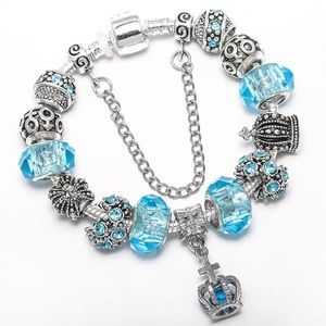 Silver Plated DIY Bracelet with all charms